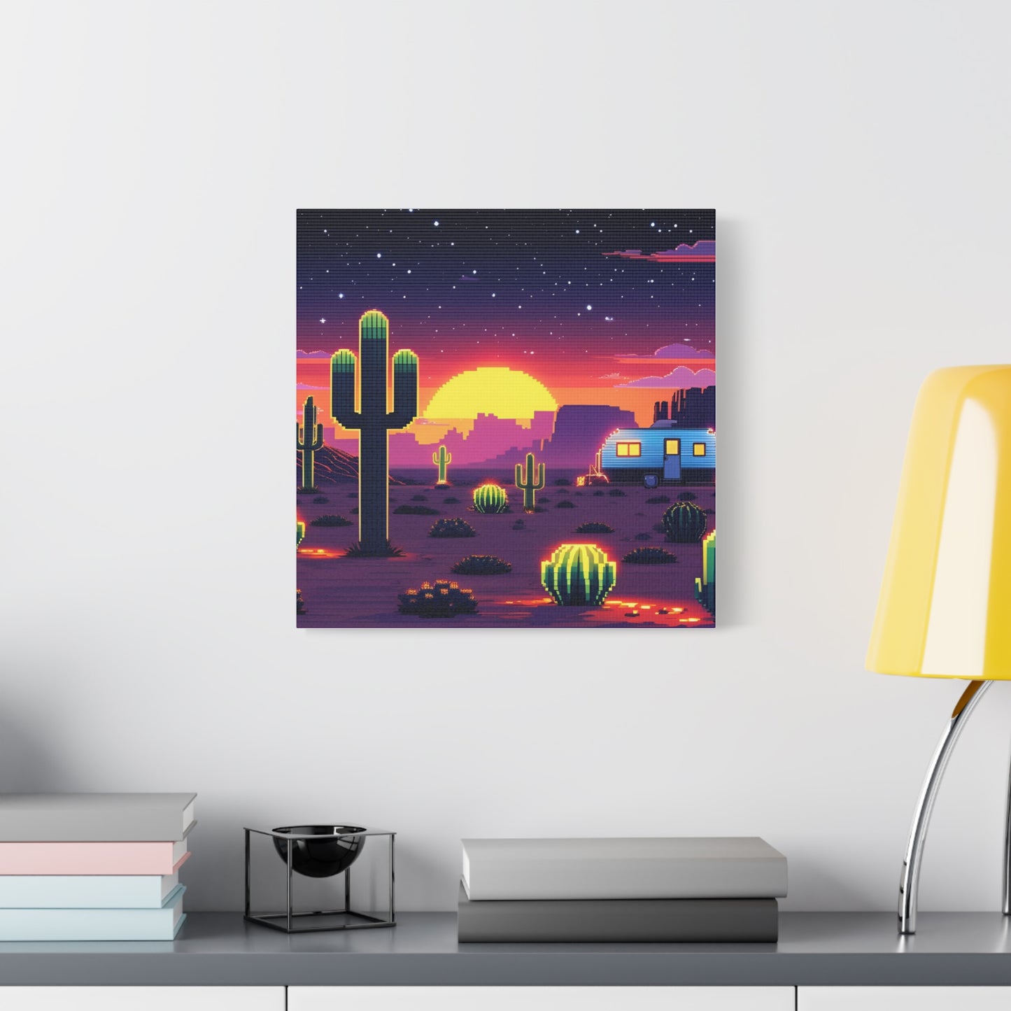 Desert Sunset Canvas Art Print | Retro Series