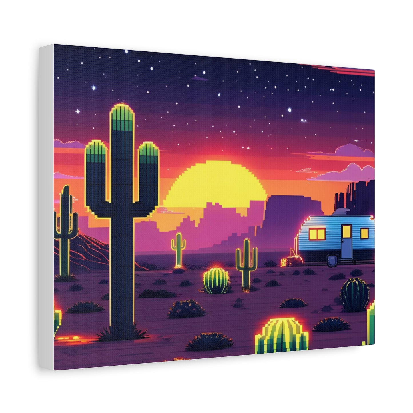 Desert Sunset Canvas Art Print | Retro Series
