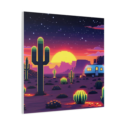 Desert Sunset Canvas Art Print | Retro Series