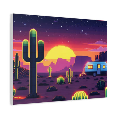 Desert Sunset Canvas Art Print | Retro Series