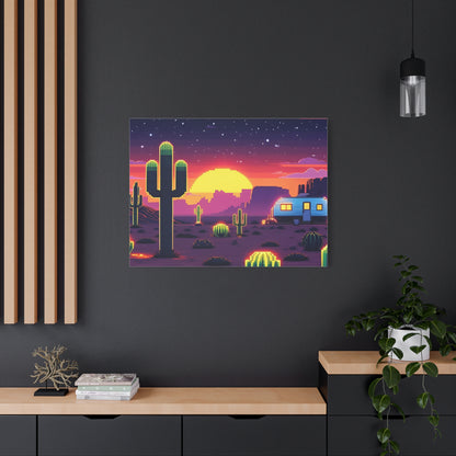 Desert Sunset Canvas Art Print | Retro Series