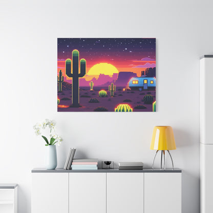 Desert Sunset Canvas Art Print | Retro Series