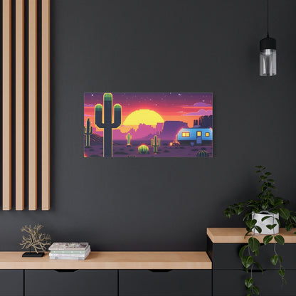 Desert Sunset Canvas Art Print | Retro Series