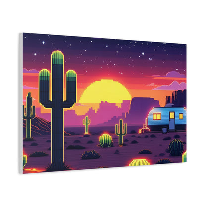 Desert Sunset Canvas Art Print | Retro Series