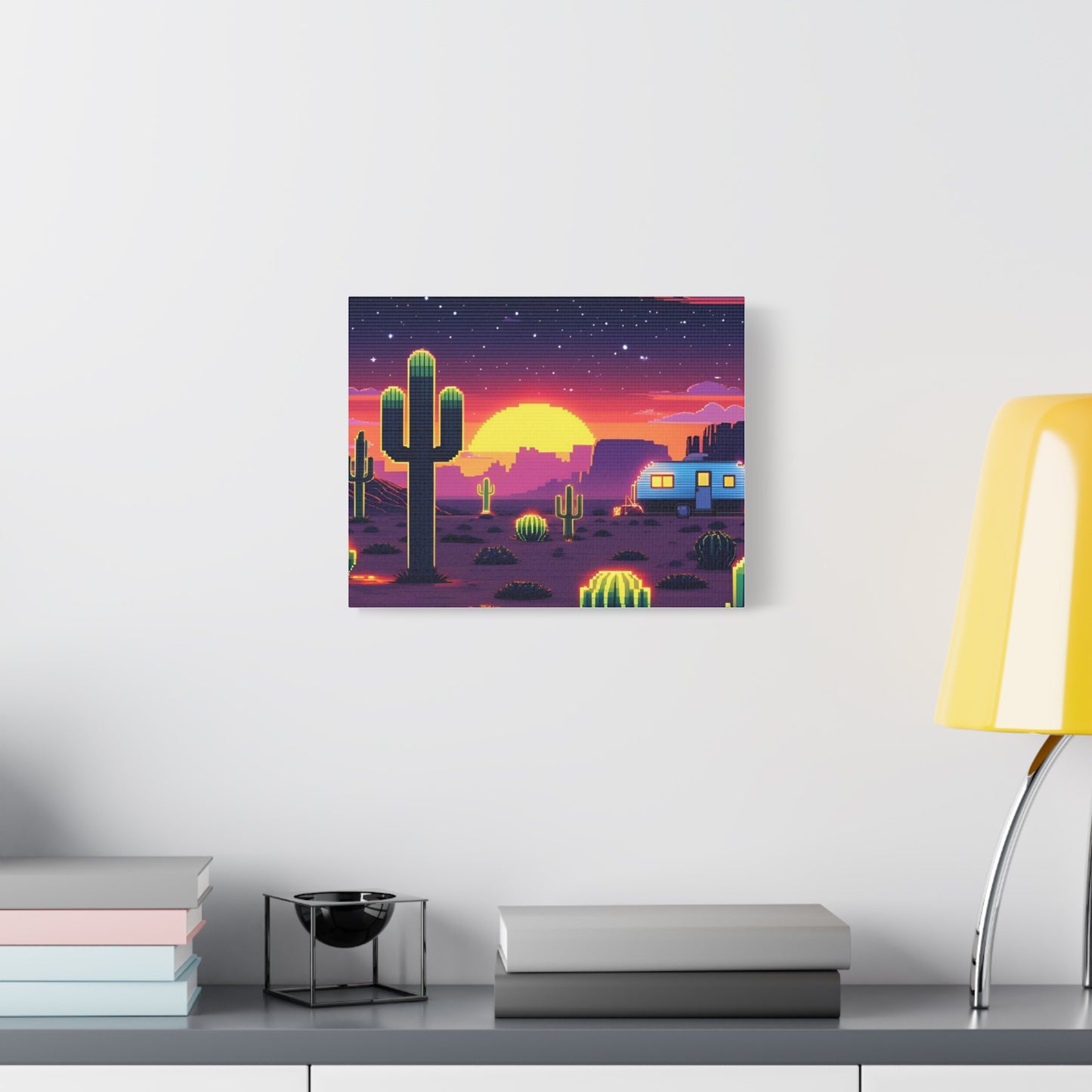 Desert Sunset Canvas Art Print | Retro Series