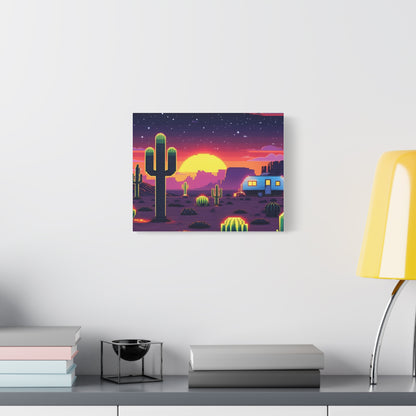 Desert Sunset Canvas Art Print | Retro Series