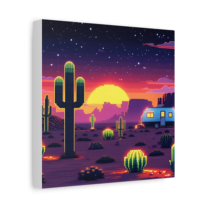 Desert Sunset Canvas Art Print | Retro Series