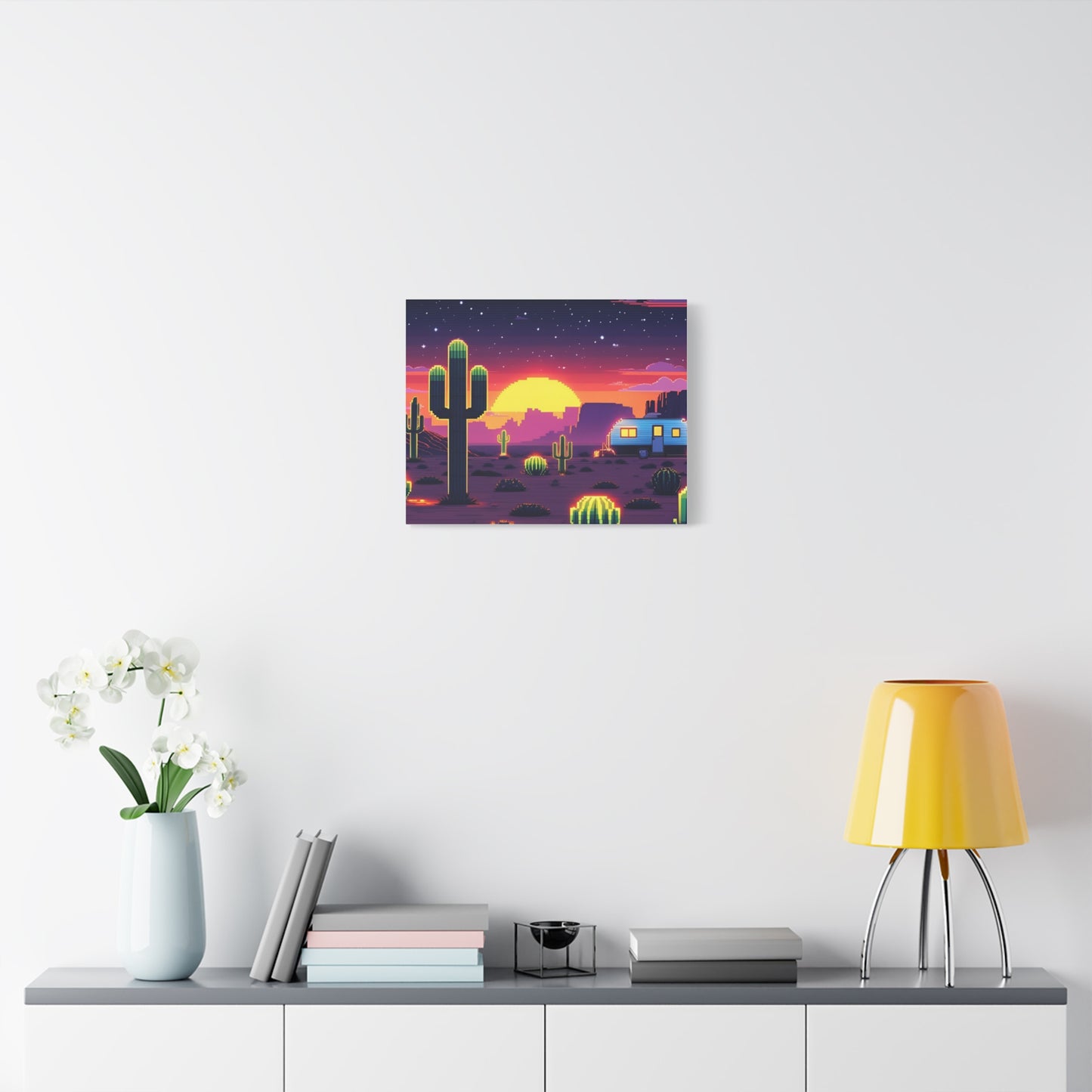 Desert Sunset Canvas Art Print | Retro Series