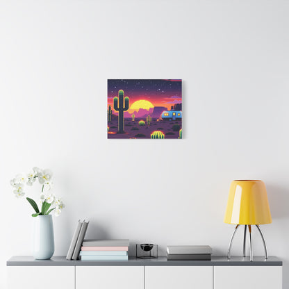 Desert Sunset Canvas Art Print | Retro Series