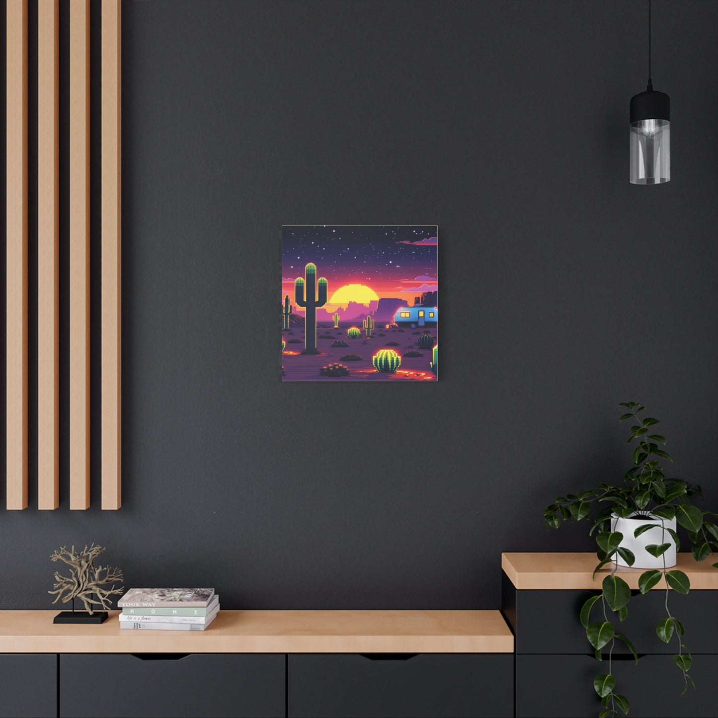 Desert Sunset Canvas Art Print | Retro Series