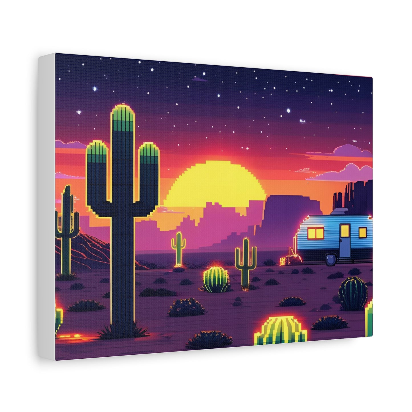 Desert Sunset Canvas Art Print | Retro Series