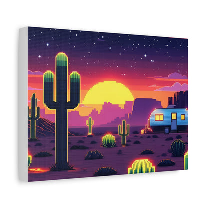 Desert Sunset Canvas Art Print | Retro Series