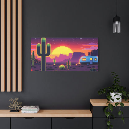 Desert Sunset Canvas Art Print | Retro Series