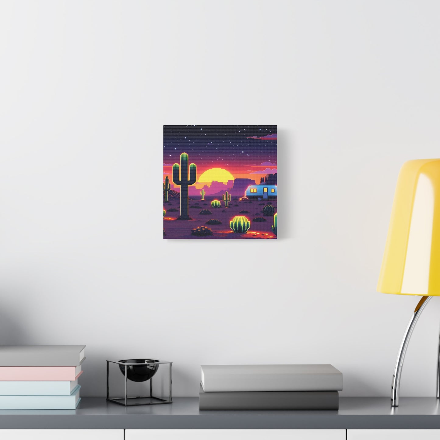 Desert Sunset Canvas Art Print | Retro Series