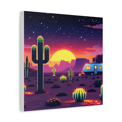Desert Sunset Canvas Art Print | Retro Series
