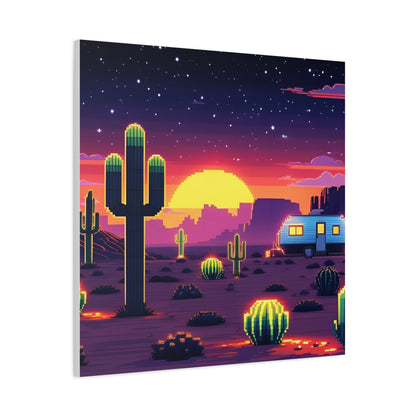 Desert Sunset Canvas Art Print | Retro Series