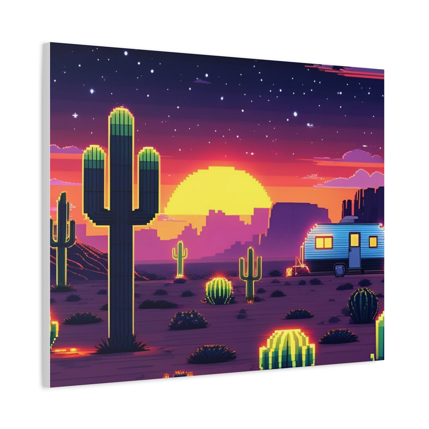 Desert Sunset Canvas Art Print | Retro Series