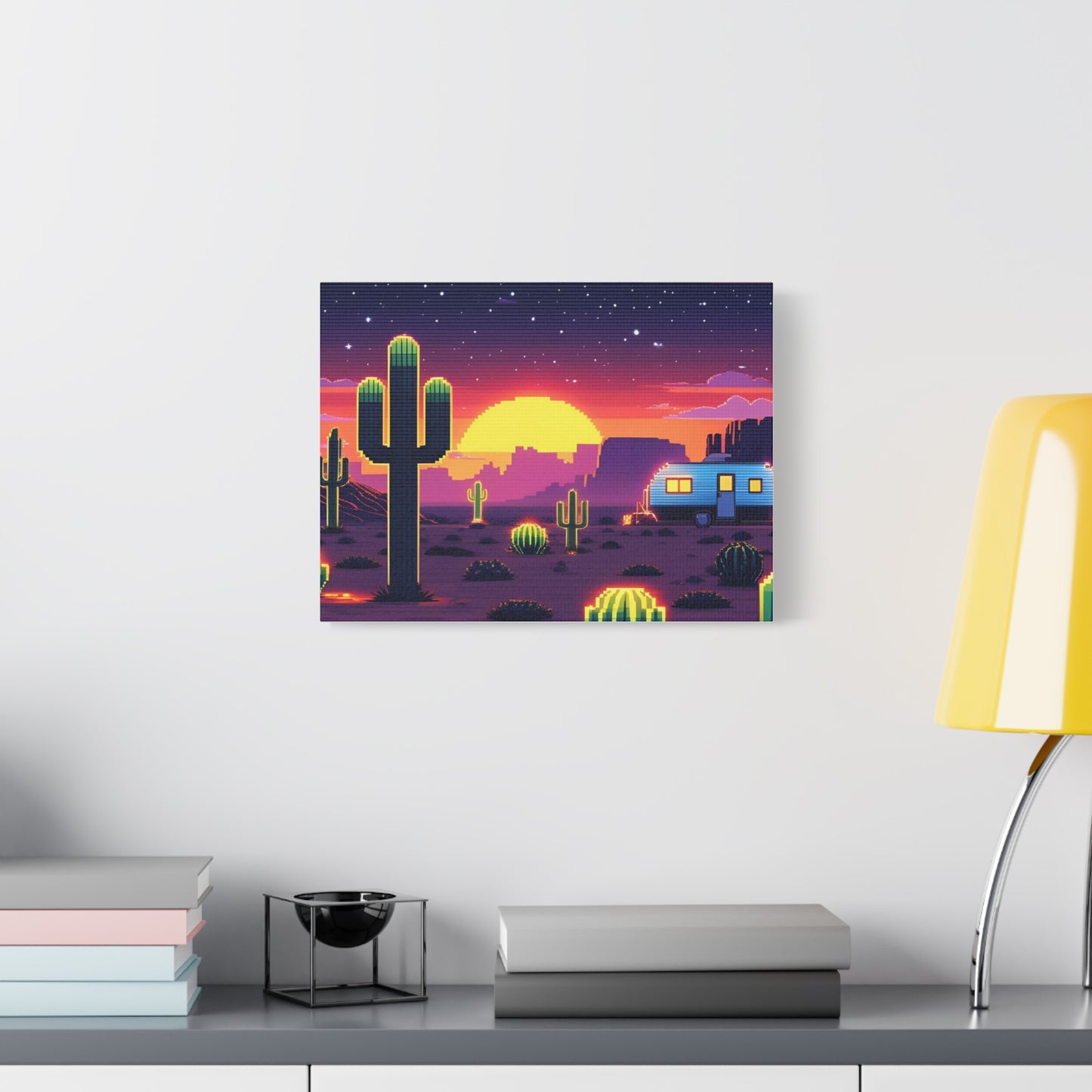 Desert Sunset Canvas Art Print | Retro Series