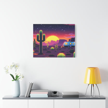 Desert Sunset Canvas Art Print | Retro Series