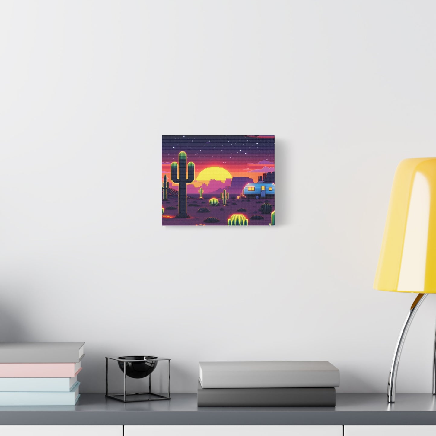 Desert Sunset Canvas Art Print | Retro Series