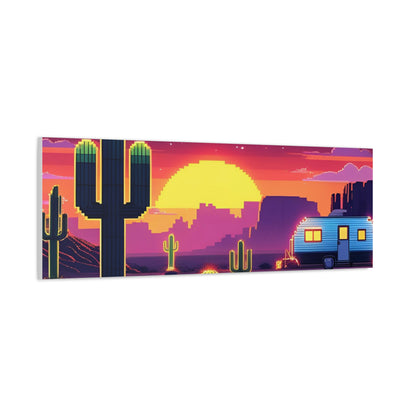 Desert Sunset Canvas Art Print | Retro Series
