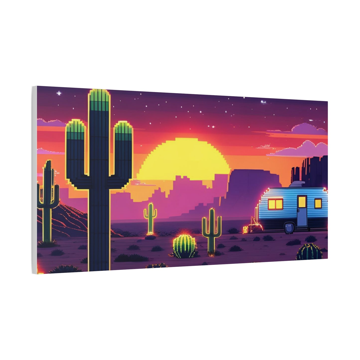 Desert Sunset Canvas Art Print | Retro Series
