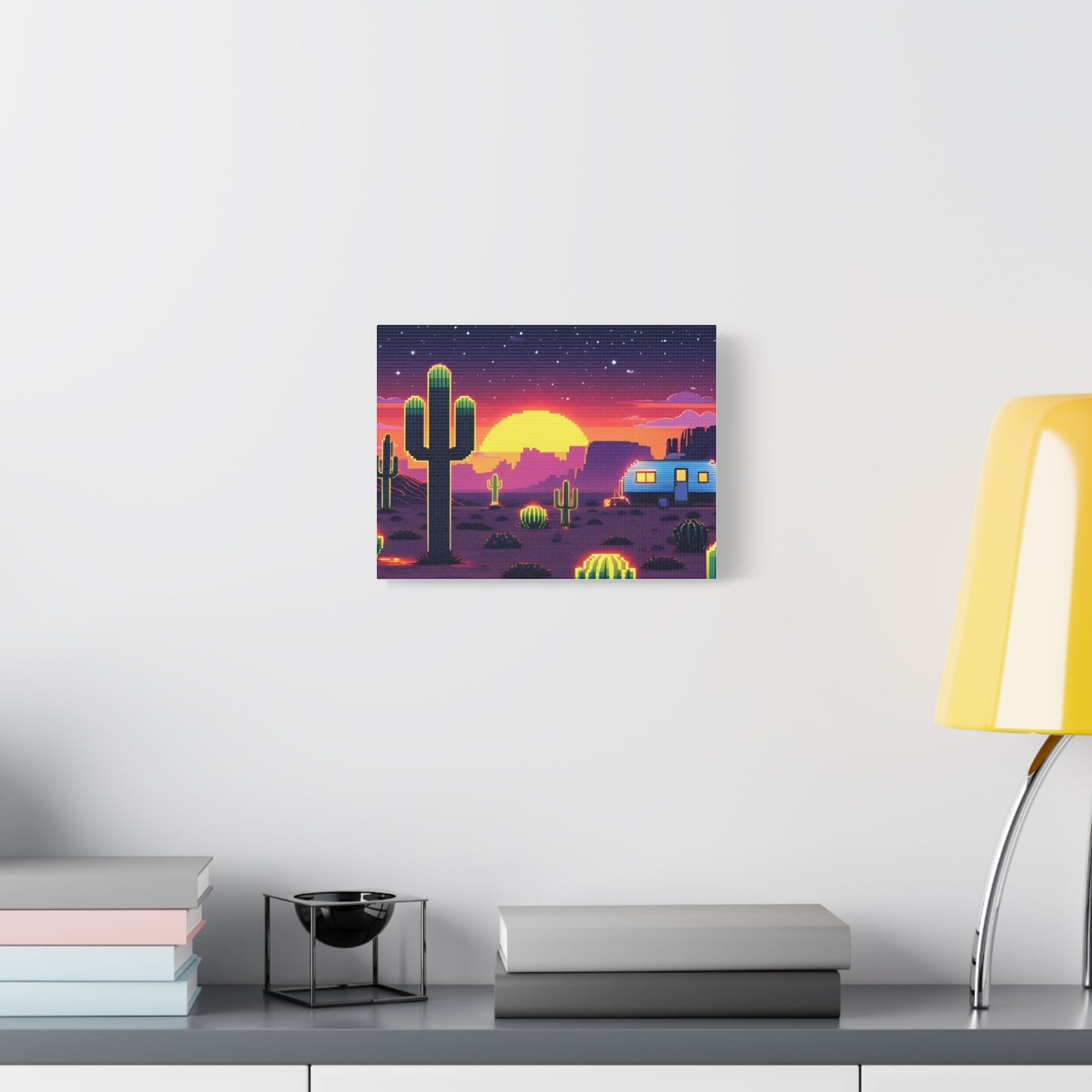 Desert Sunset Canvas Art Print | Retro Series
