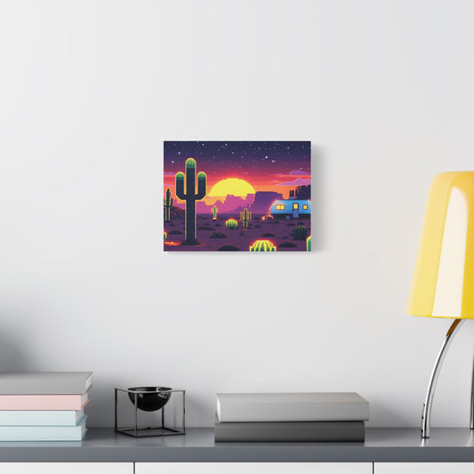 Desert Sunset Canvas Art Print | Retro Series