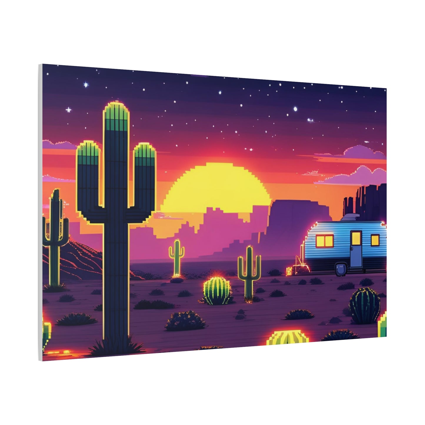 Desert Sunset Canvas Art Print | Retro Series