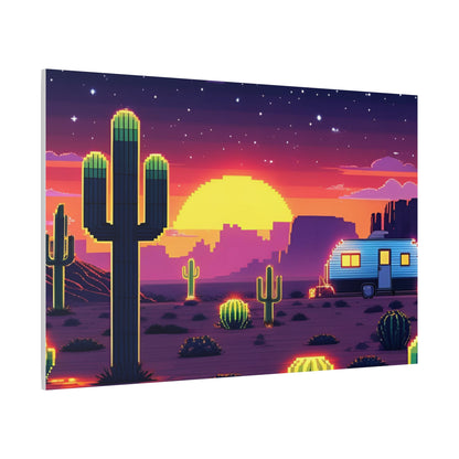 Desert Sunset Canvas Art Print | Retro Series