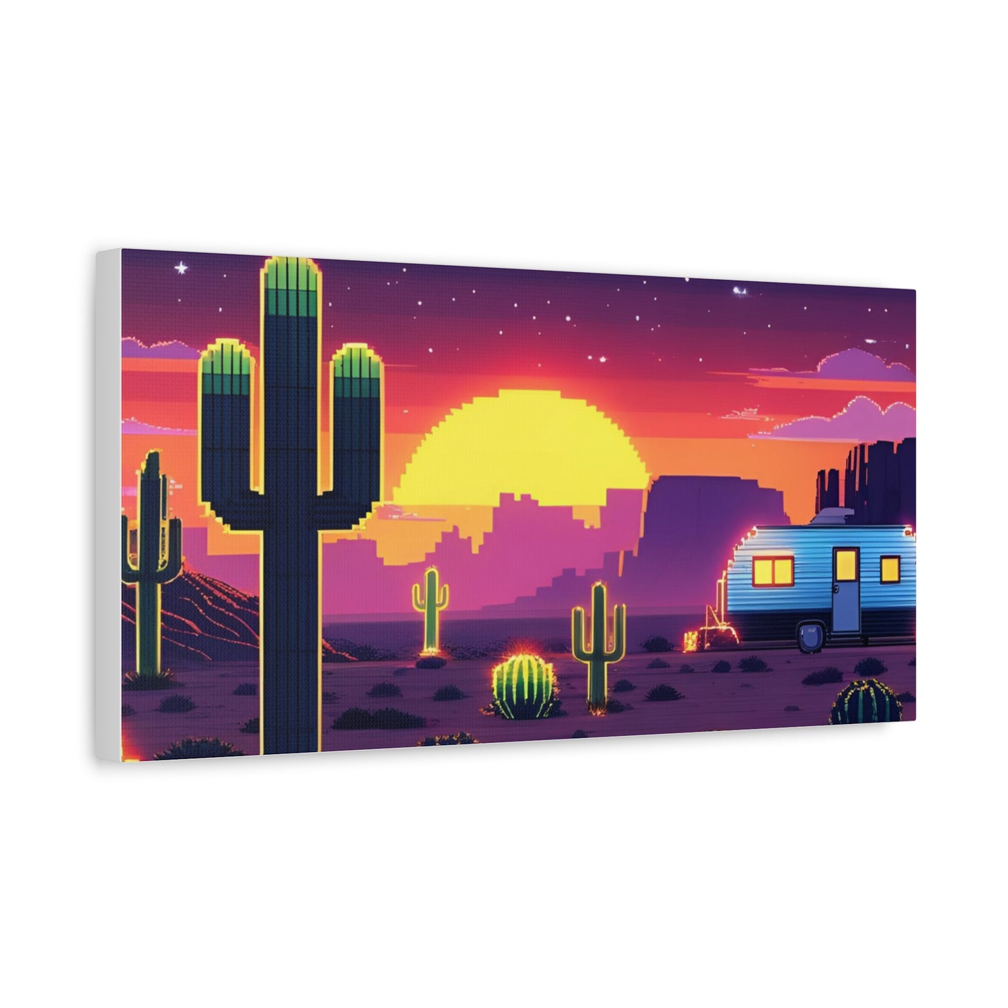 Desert Sunset Canvas Art Print | Retro Series