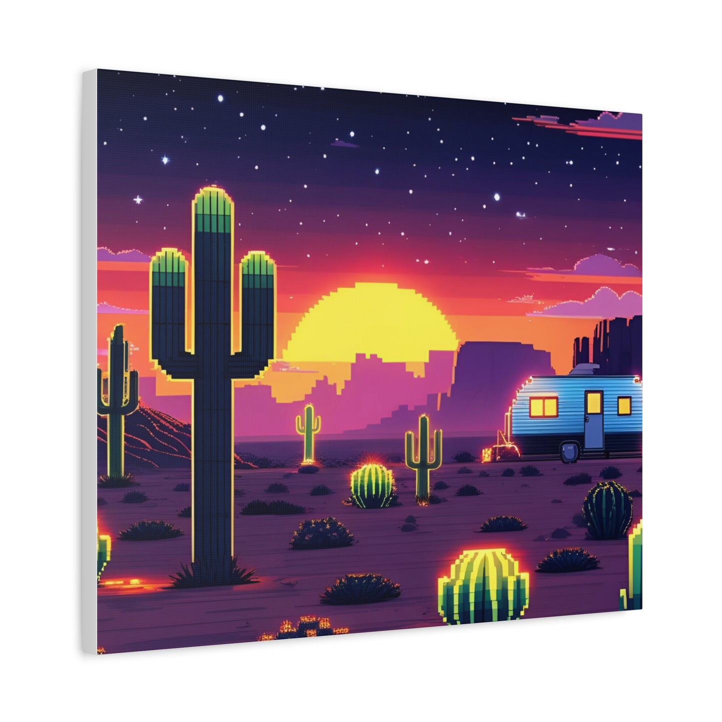 Desert Sunset Canvas Art Print | Retro Series