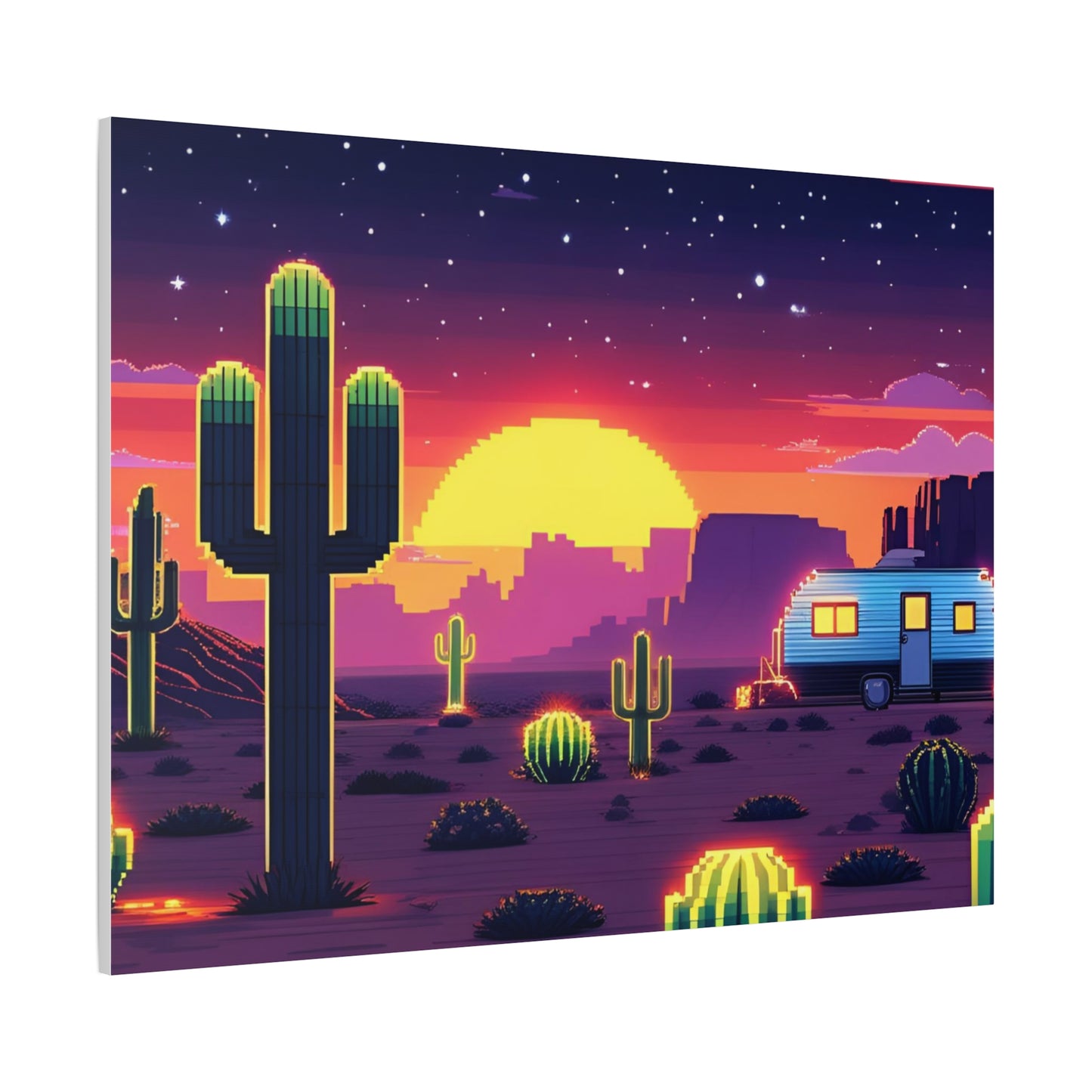 Desert Sunset Canvas Art Print | Retro Series