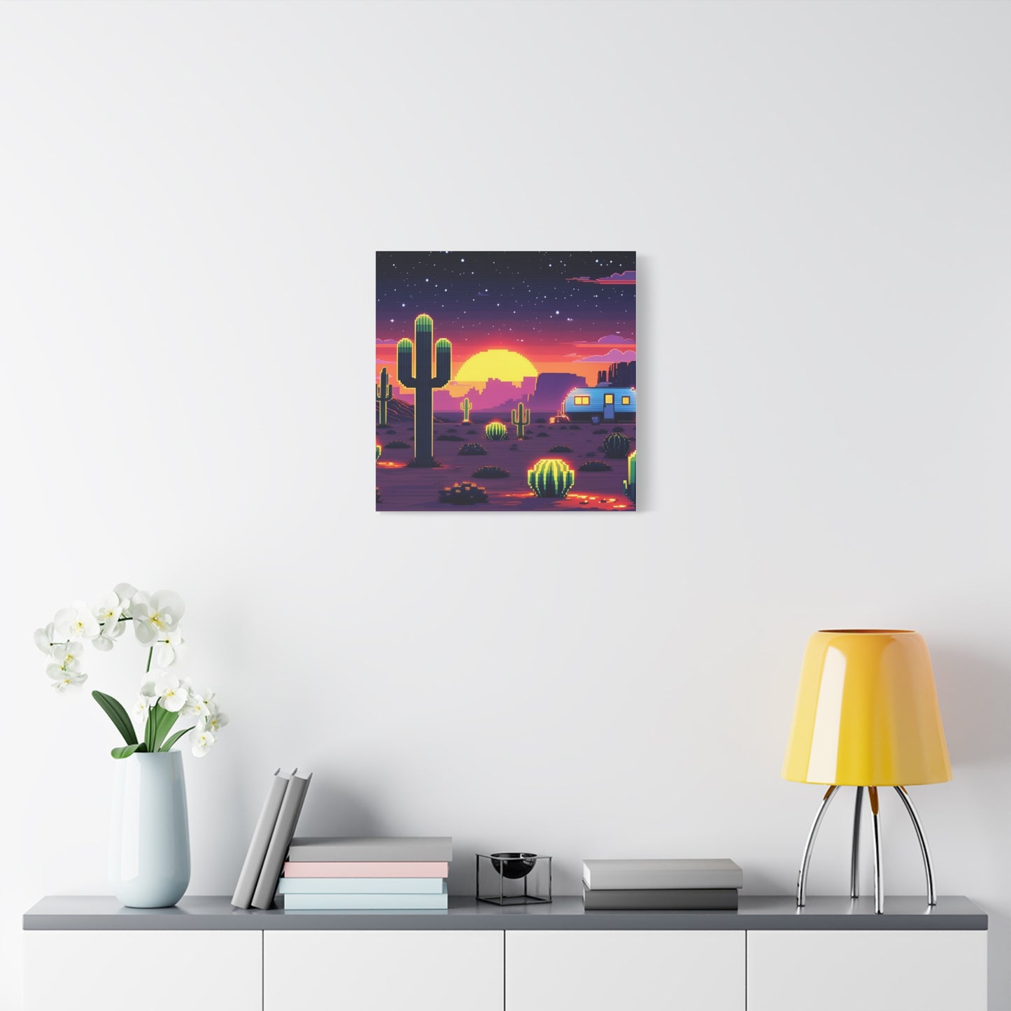 Desert Sunset Canvas Art Print | Retro Series