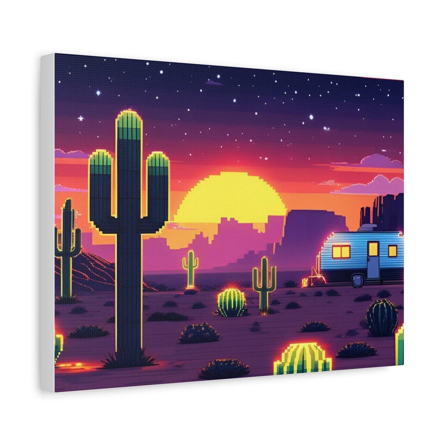 Desert Sunset Canvas Art Print | Retro Series