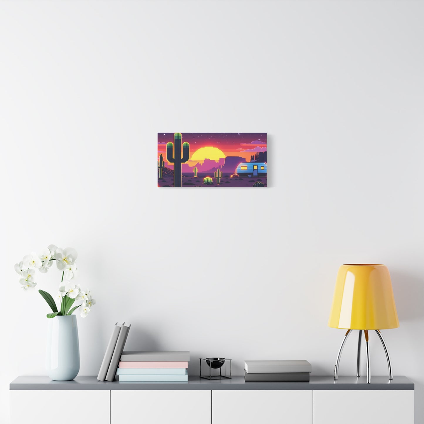 Desert Sunset Canvas Art Print | Retro Series