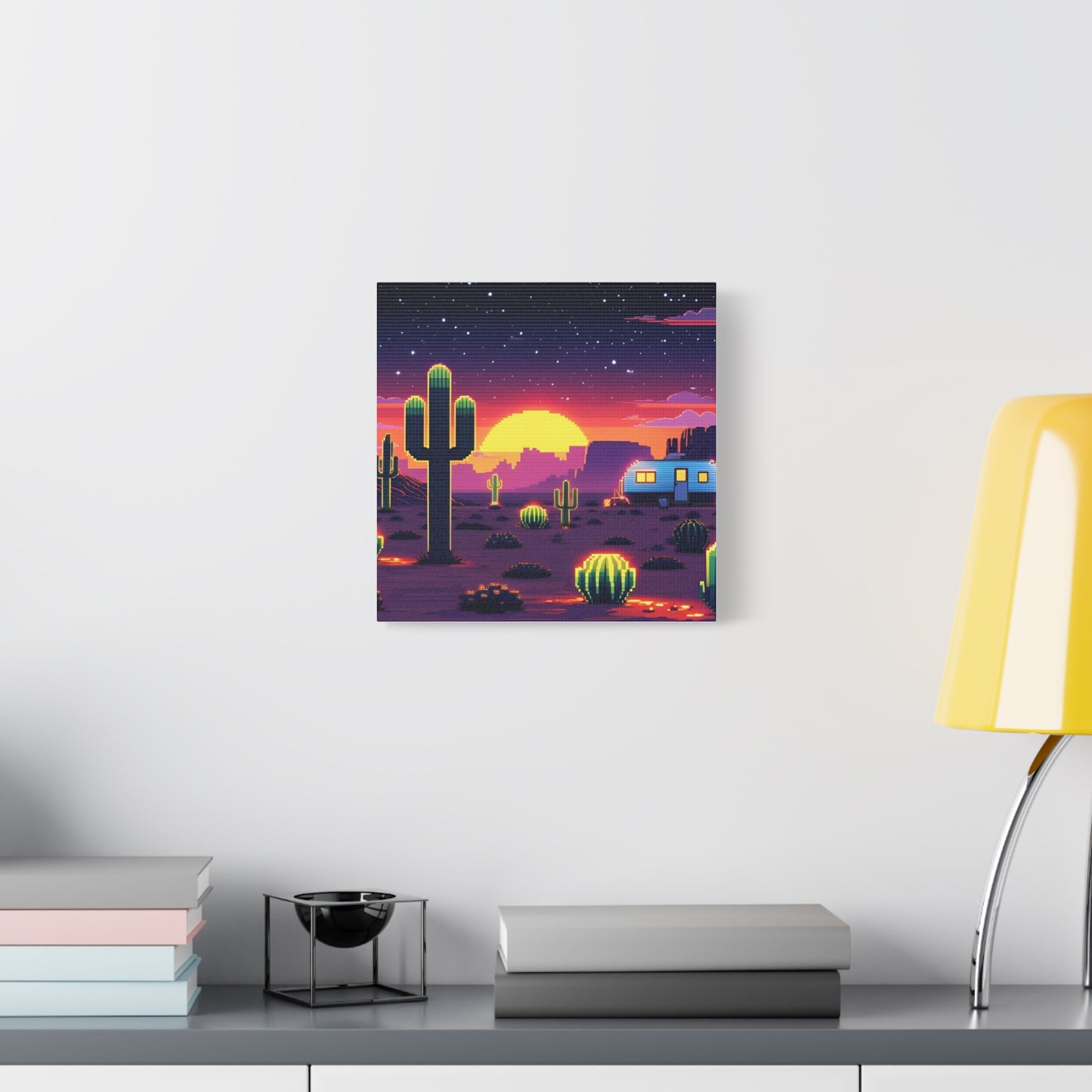 Desert Sunset Canvas Art Print | Retro Series