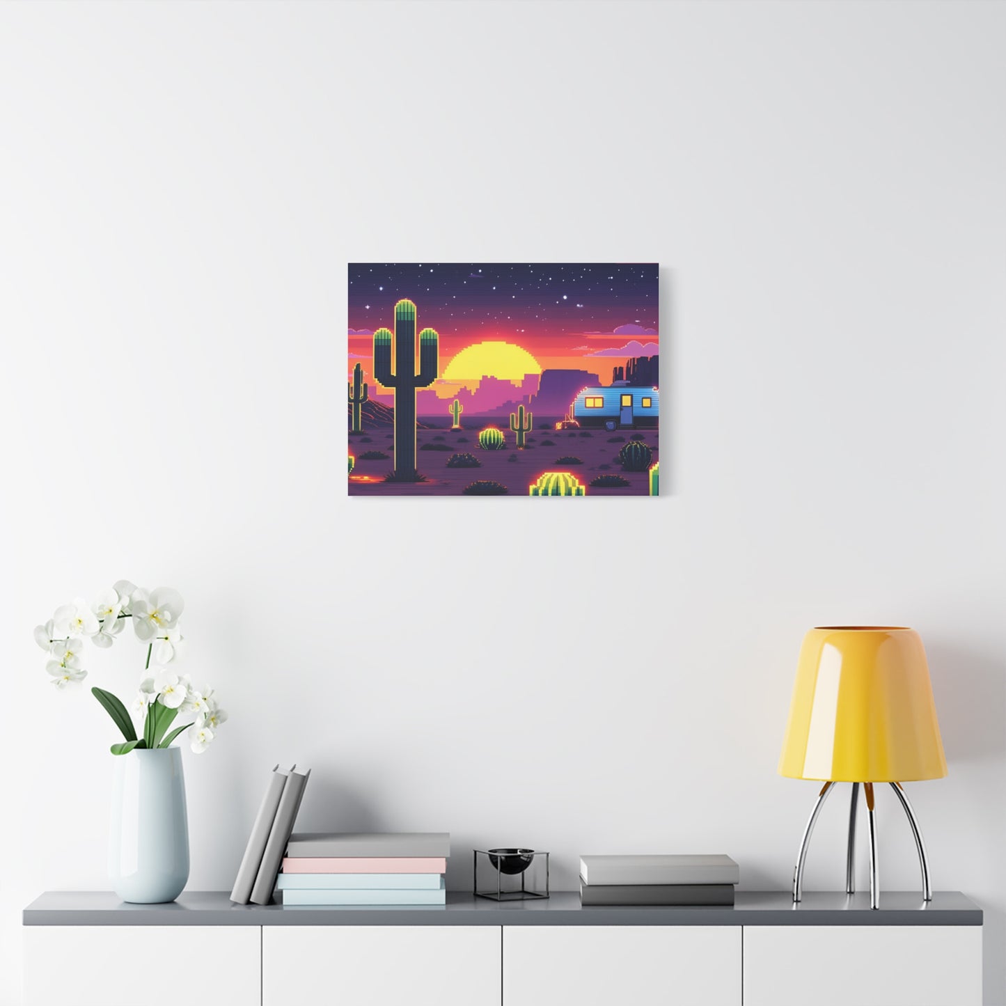 Desert Sunset Canvas Art Print | Retro Series