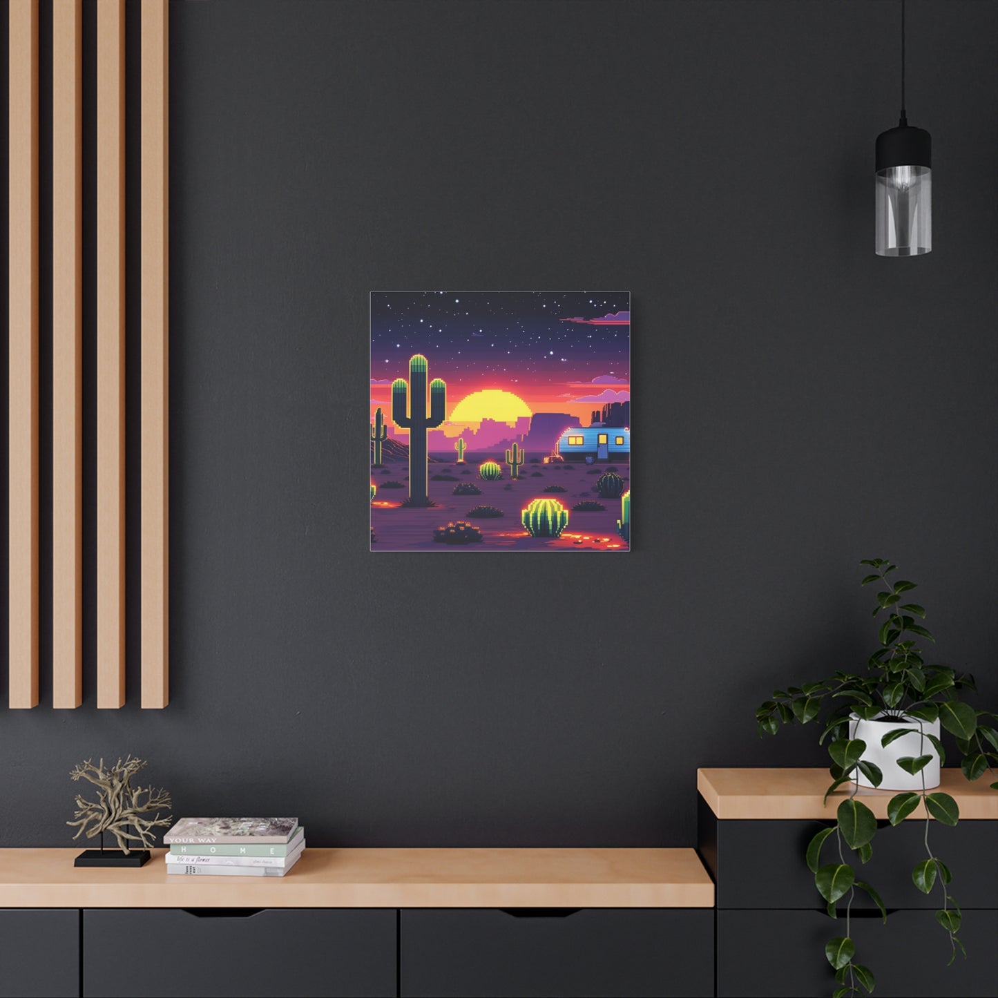 Desert Sunset Canvas Art Print | Retro Series