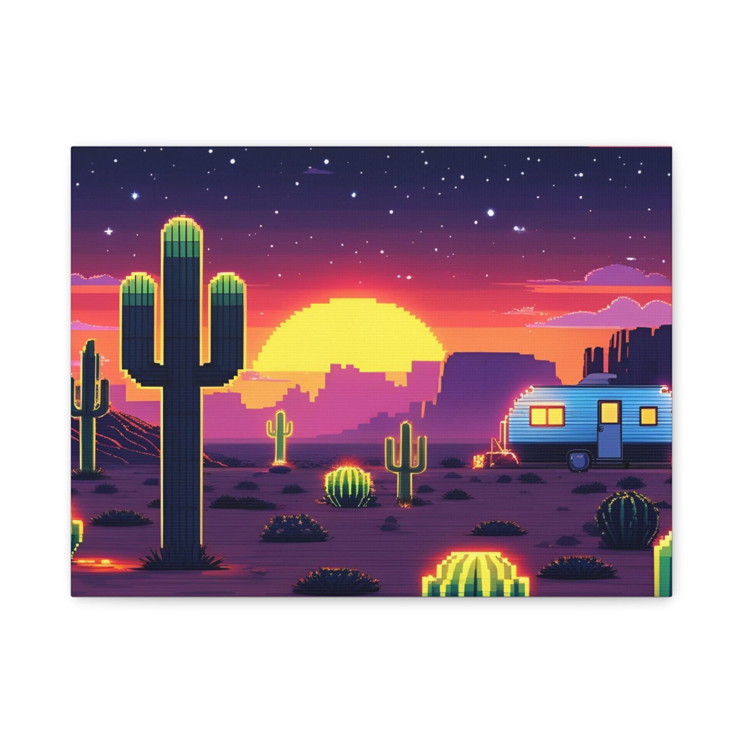 Desert Sunset Canvas Art Print | Retro Series
