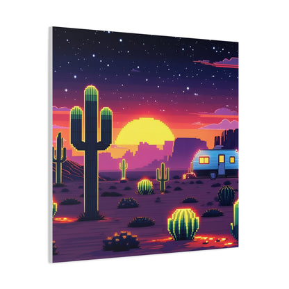 Desert Sunset Canvas Art Print | Retro Series