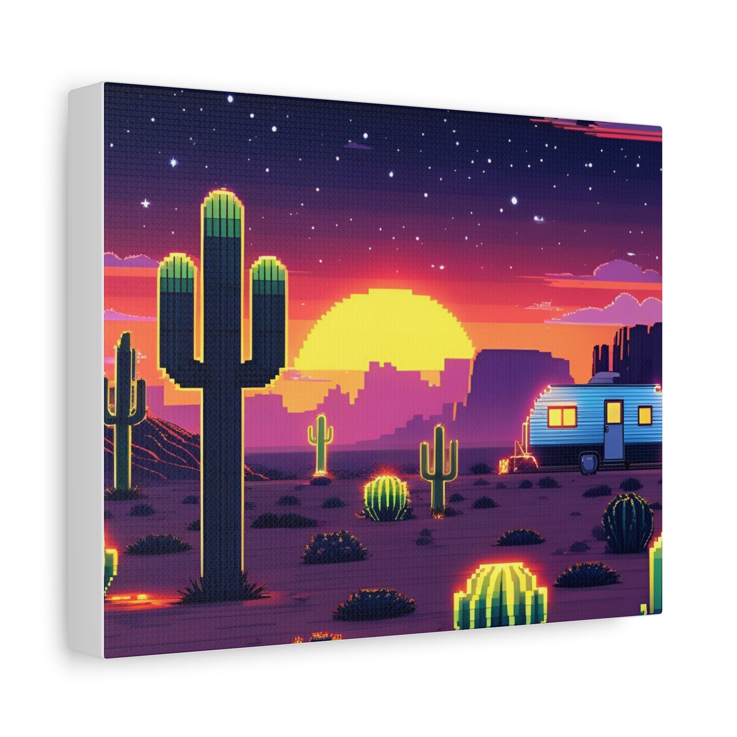 Desert Sunset Canvas Art Print | Retro Series