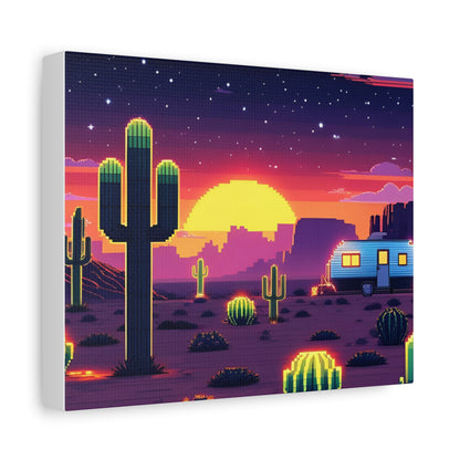 Desert Sunset Canvas Art Print | Retro Series