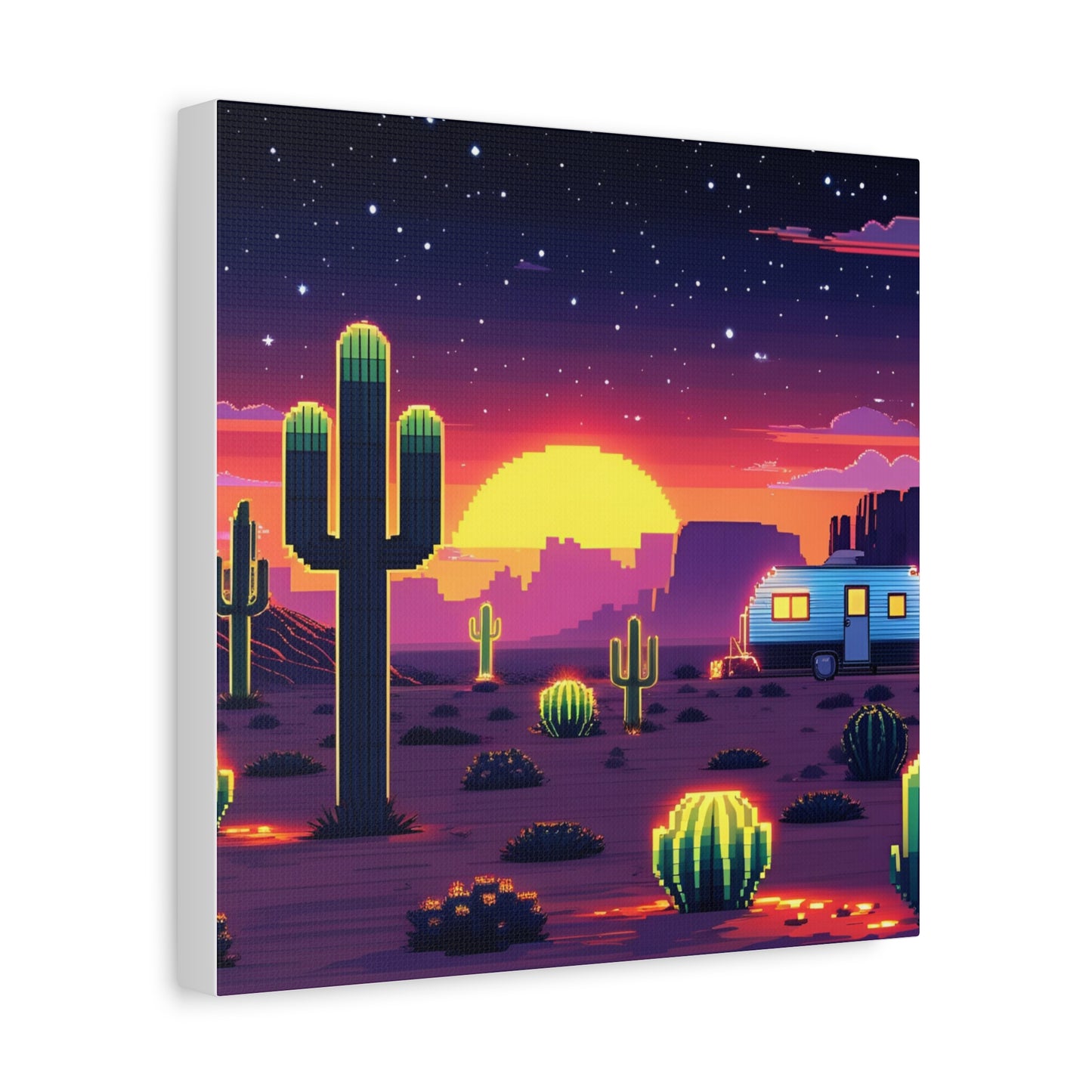 Desert Sunset Canvas Art Print | Retro Series