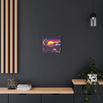Desert Sunset Canvas Art Print | Retro Series