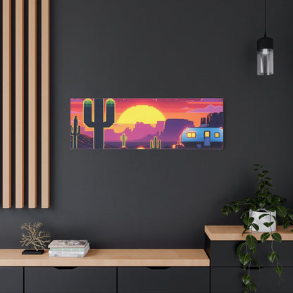 Desert Sunset Canvas Art Print | Retro Series