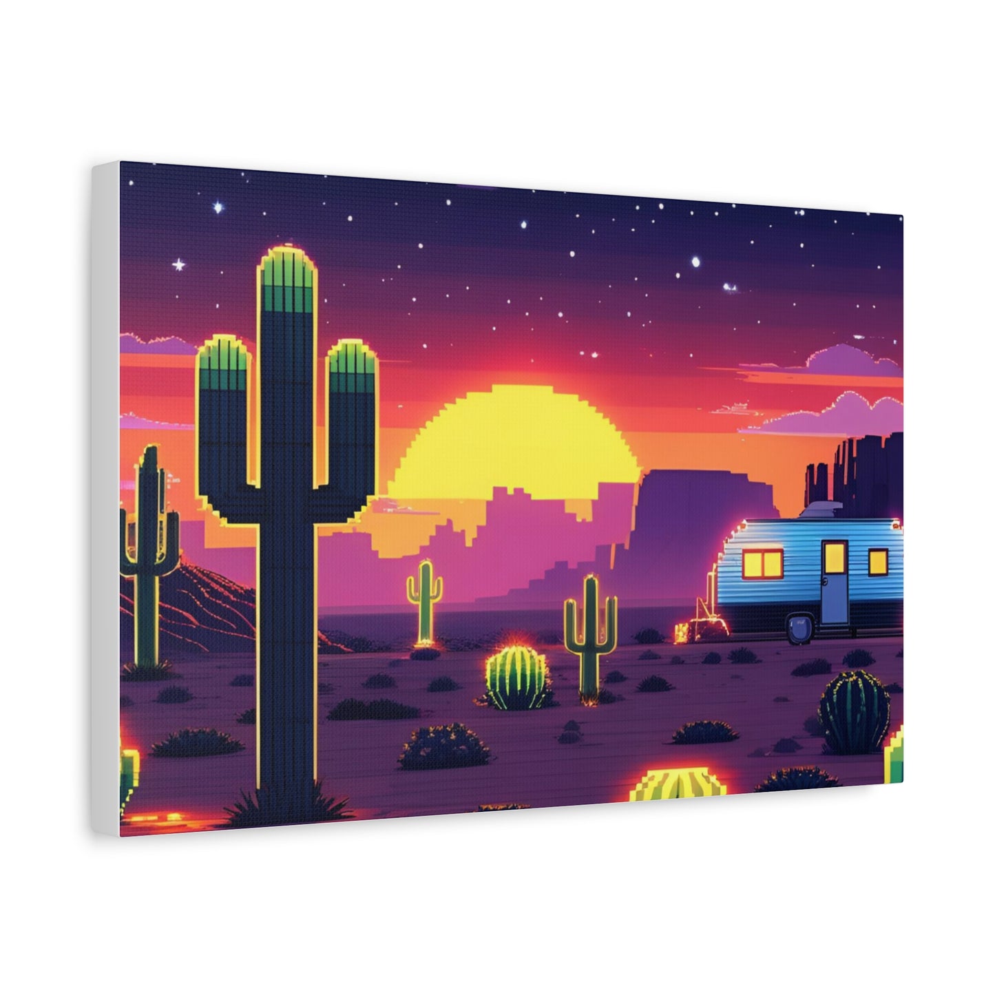 Desert Sunset Canvas Art Print | Retro Series