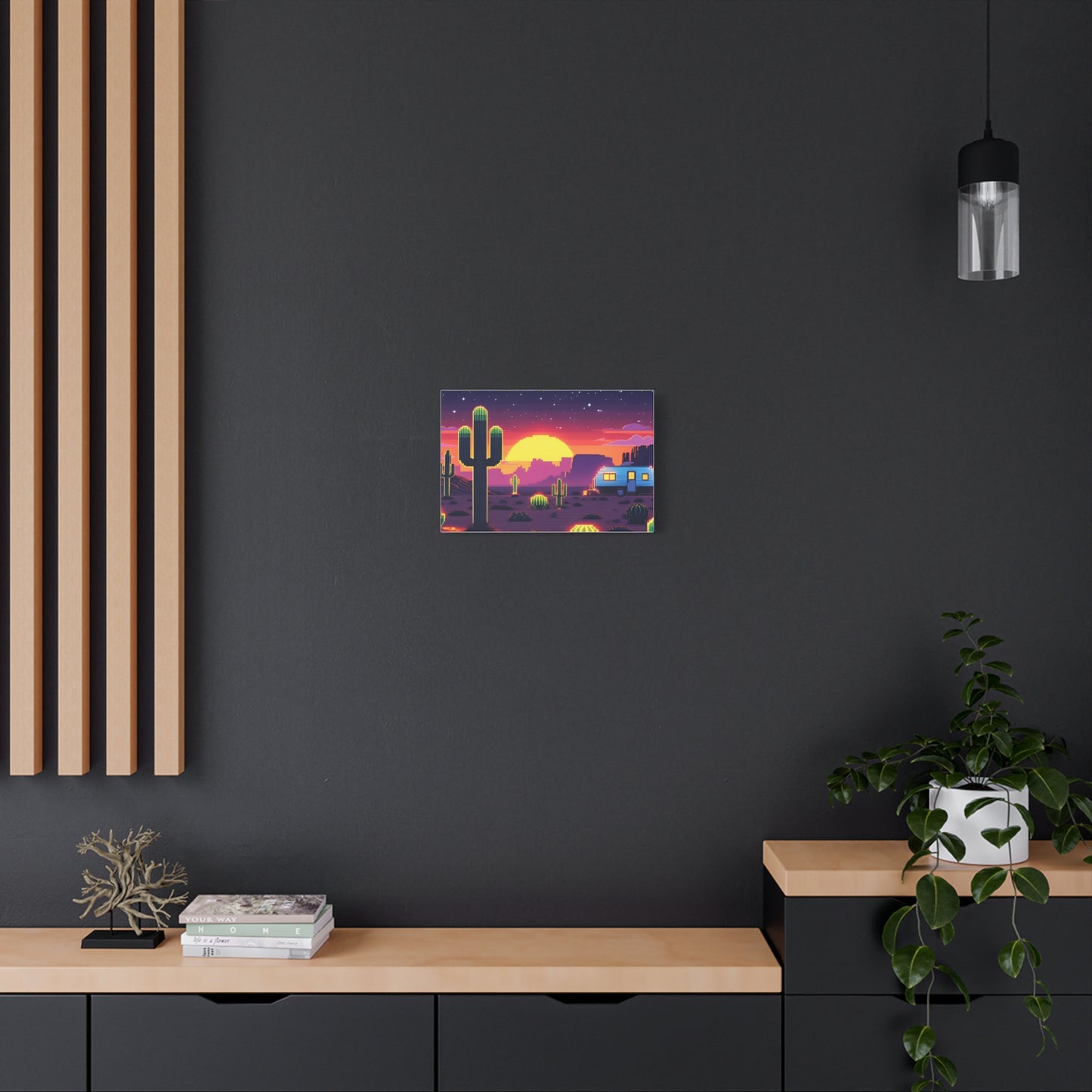 Desert Sunset Canvas Art Print | Retro Series