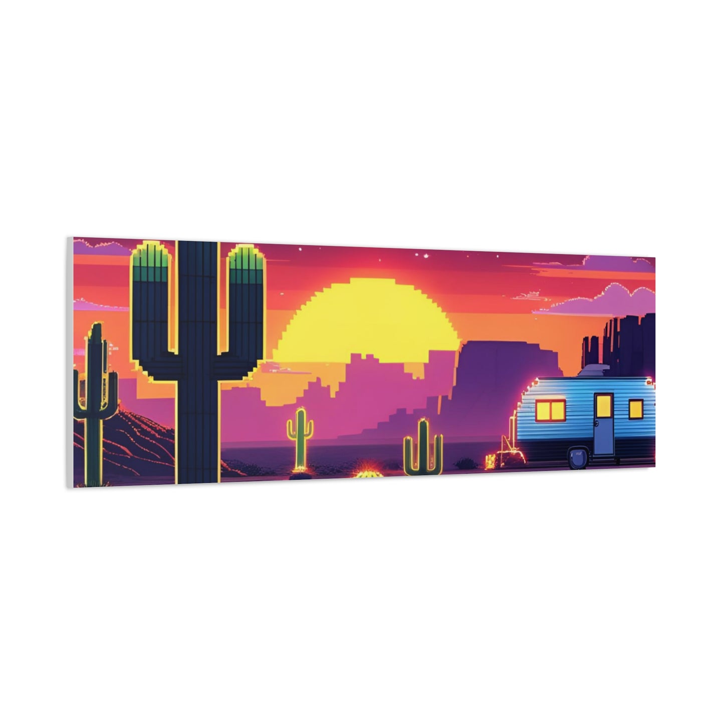 Desert Sunset Canvas Art Print | Retro Series