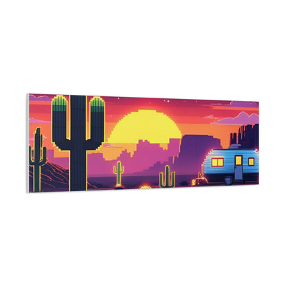 Desert Sunset Canvas Art Print | Retro Series
